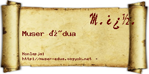 Muser Édua névjegykártya